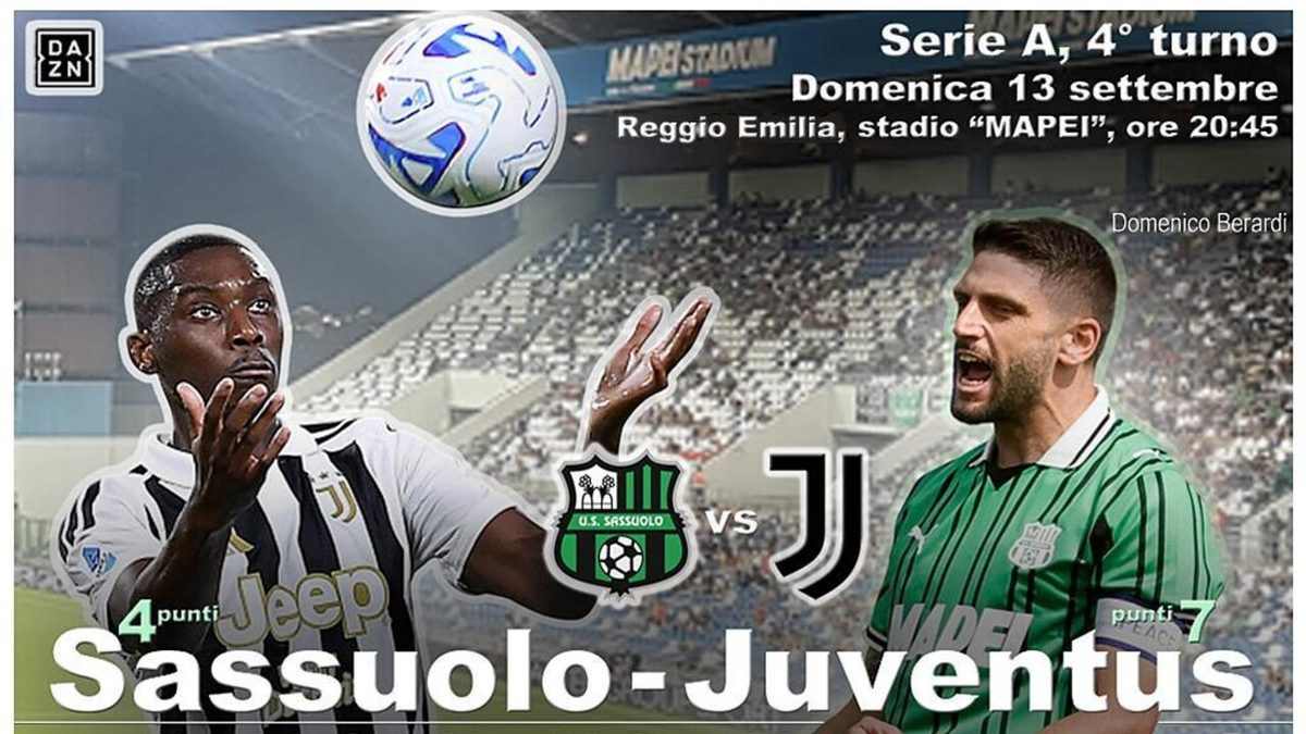 Serie A: in campo Sassuolo-Juventus 0-0 DIRETTA