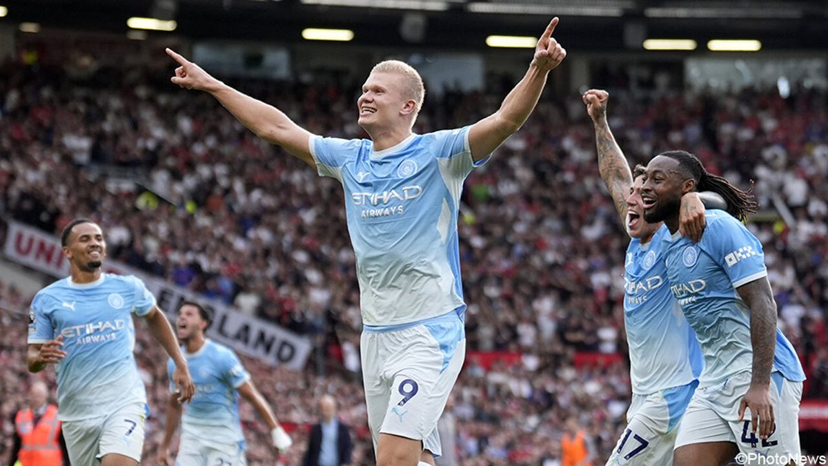 Controversieel rood in 23e minuut stopt City niet: Haaland beslist Manchester derby, Lammens en Tielemans druipen af