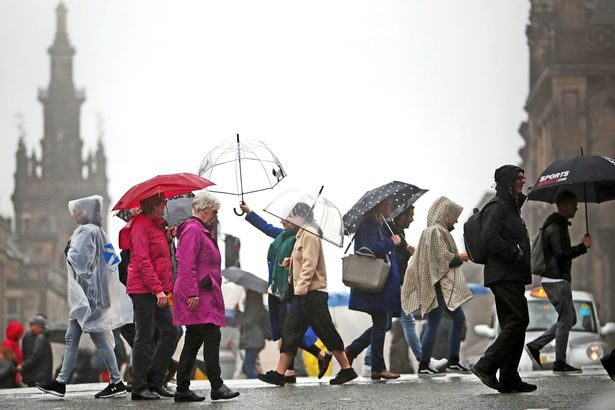 UK weather maps show 34 areas will be battered by heavy rain on Monday - see full list
