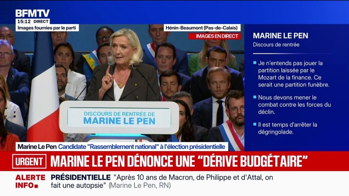 Marine Le Pen, candidate "Rassemblement national" à la présidentielle: "Avec nous, les Français (...) seront prioritair…