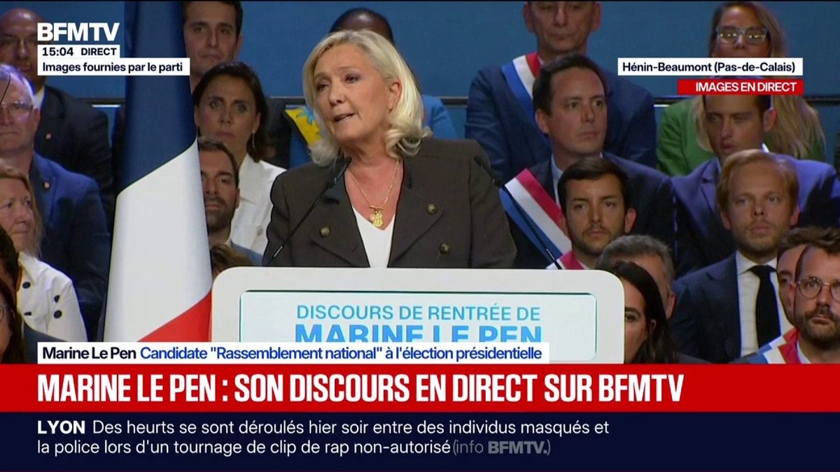 Présidentielle: "C'est un combat contre les forces du déclin", déclare Marine Le Pen, candidate "Rassemblement national…