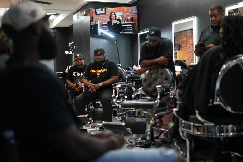 Inside a Philadelphia barbershop, Black men debate their political past and future