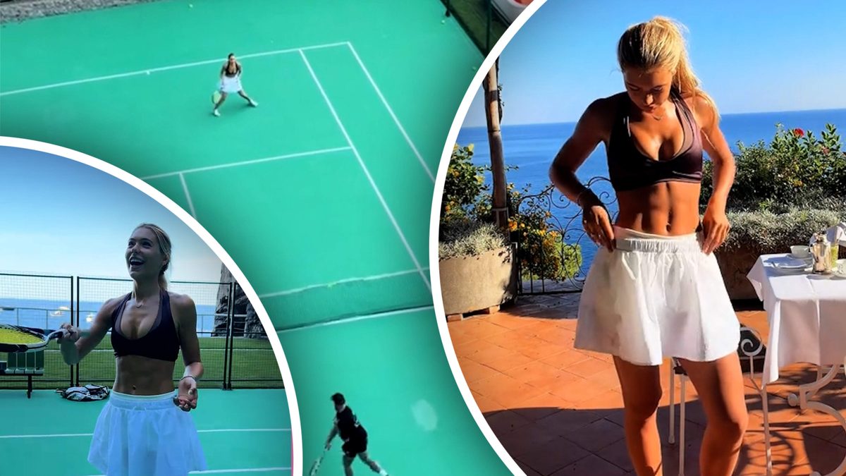 Jutta Leerdam laat tenniskunsten zien: 'Ik ben aan het leren'