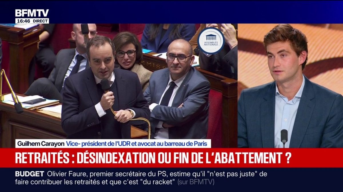 Budget 2027: pour Guilhem Carayon, vice-président de l'UDR, la désindexation des retraites sur l'inflation "est une lig…