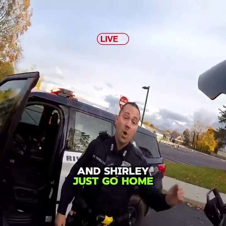 🚨Riverhead NY police officer hops the sidewalk, drives over landscaping, and blocks a biker he thinks is with a reckle…