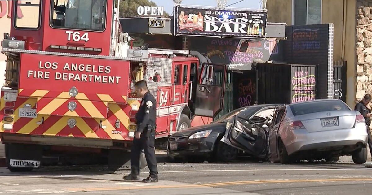 Crash involving L.A. Fire Department vehicle sends 7 to hospital