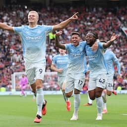Haaland bezorgt tiental Manchester City nipte zege in derby tegen United
