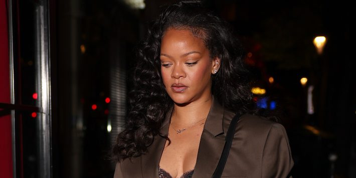 Rihanna Looks Ready for Fall in a Sumptuous Taupe Suit