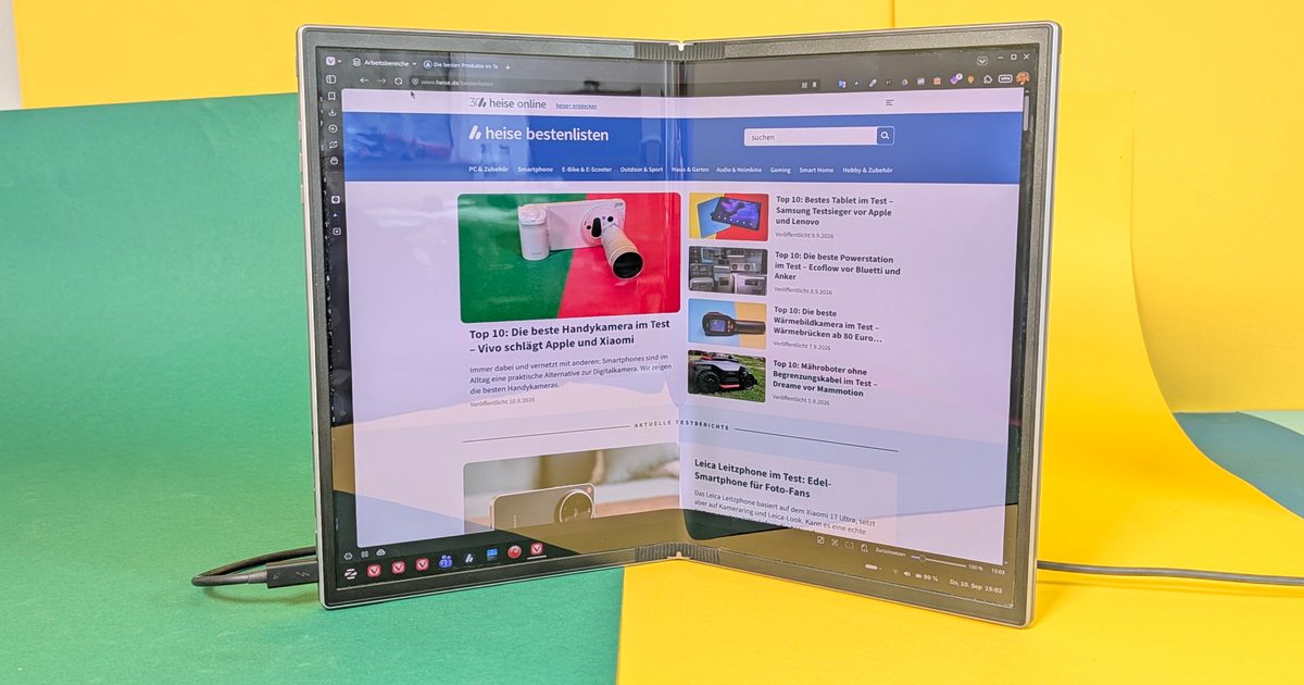 Faltbarer mobiler Monitor Asus Zenscreen Fold OLED MQ17QH beeindruckt im Test