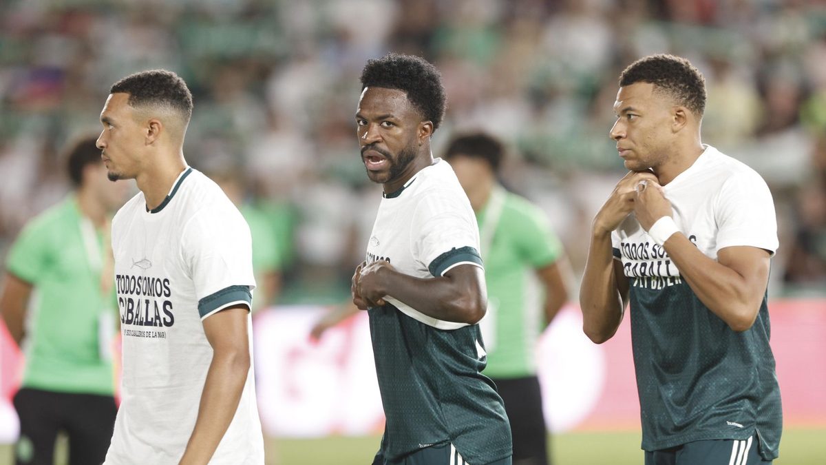 Kylian Mbappé, Vinicius y Konaté no lucieron el mensaje de apoyo a Ceuta antes del partido contra el Elche